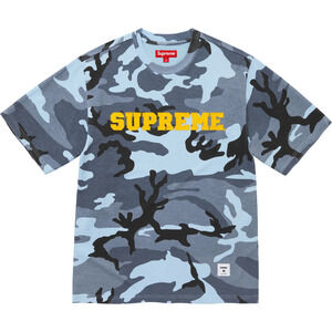 Size XL • Supreme Collegiate Applique • S/S Top • Blu Camo • Cross Posted • Firm